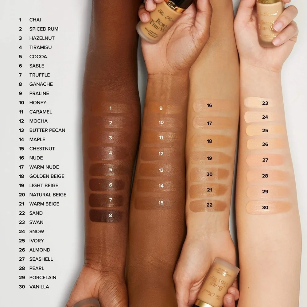 🆕 TOO FACED Born This Way Undetectable Medium Coverage Foundation WARM NUDE NIB